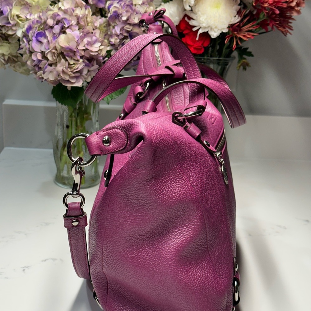 Coach Alexandra Purple Convertible Leather Shoulder Bag + COA - Picture 7 of 13